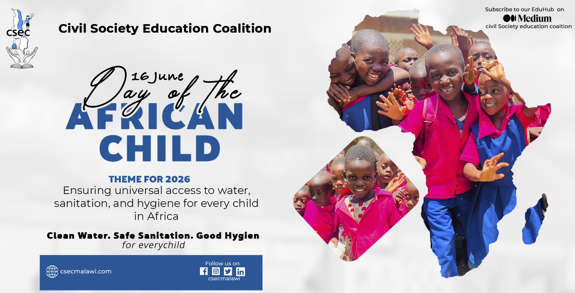 Day of the African Child 2026 ensuring every child learns, grows and thrives through access to water, sanitation and hygiene